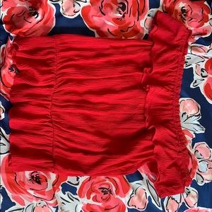Red off the shoulder top
